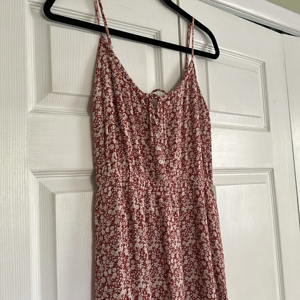 Abercrombie Floral Maxi Dress in Red and White
